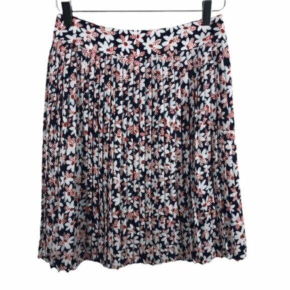 NWT J. Crew | Microfloral Pattern Fully Lined Back Zipper Pleated Skirt Size 2 - Picture 1 of 6